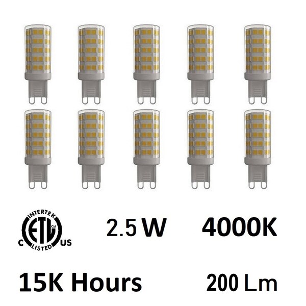 Cwi Lighting 2.5 Watt G9 LED Bulb 4000K, 10PK G9K4000-10 - main